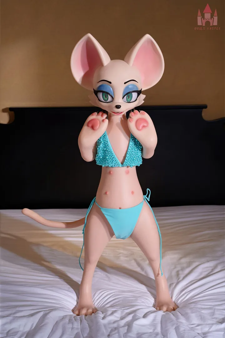 100cm (3ft3) N/A Cup Realistic Furry Design Silicone Sex Doll Bat Doll, Head SZ16